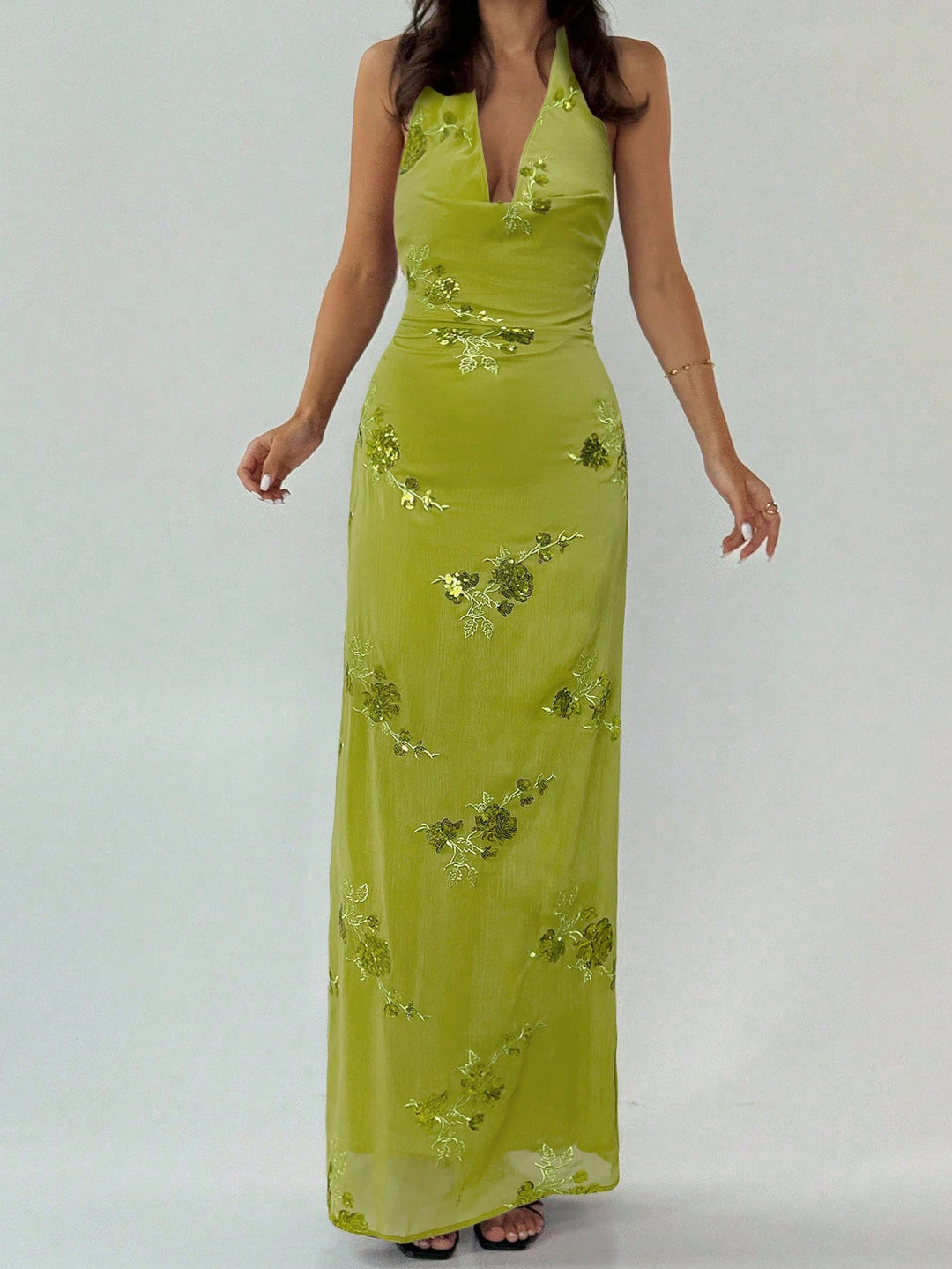Rochie maxi SHEIN, verde