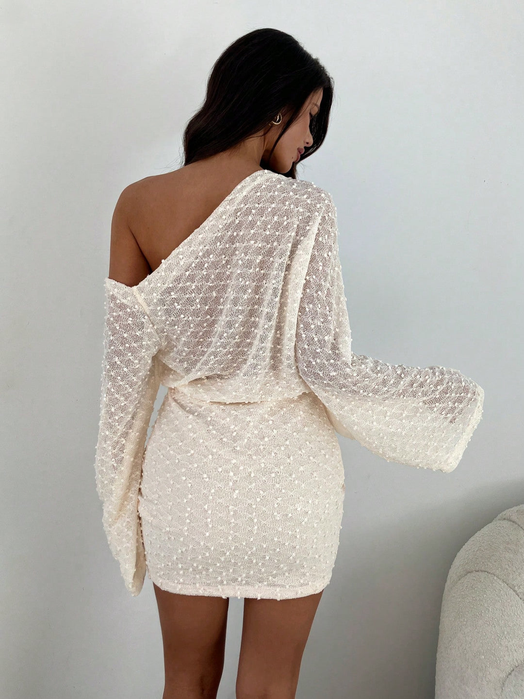 Rochie scurtă SHEIN, bej