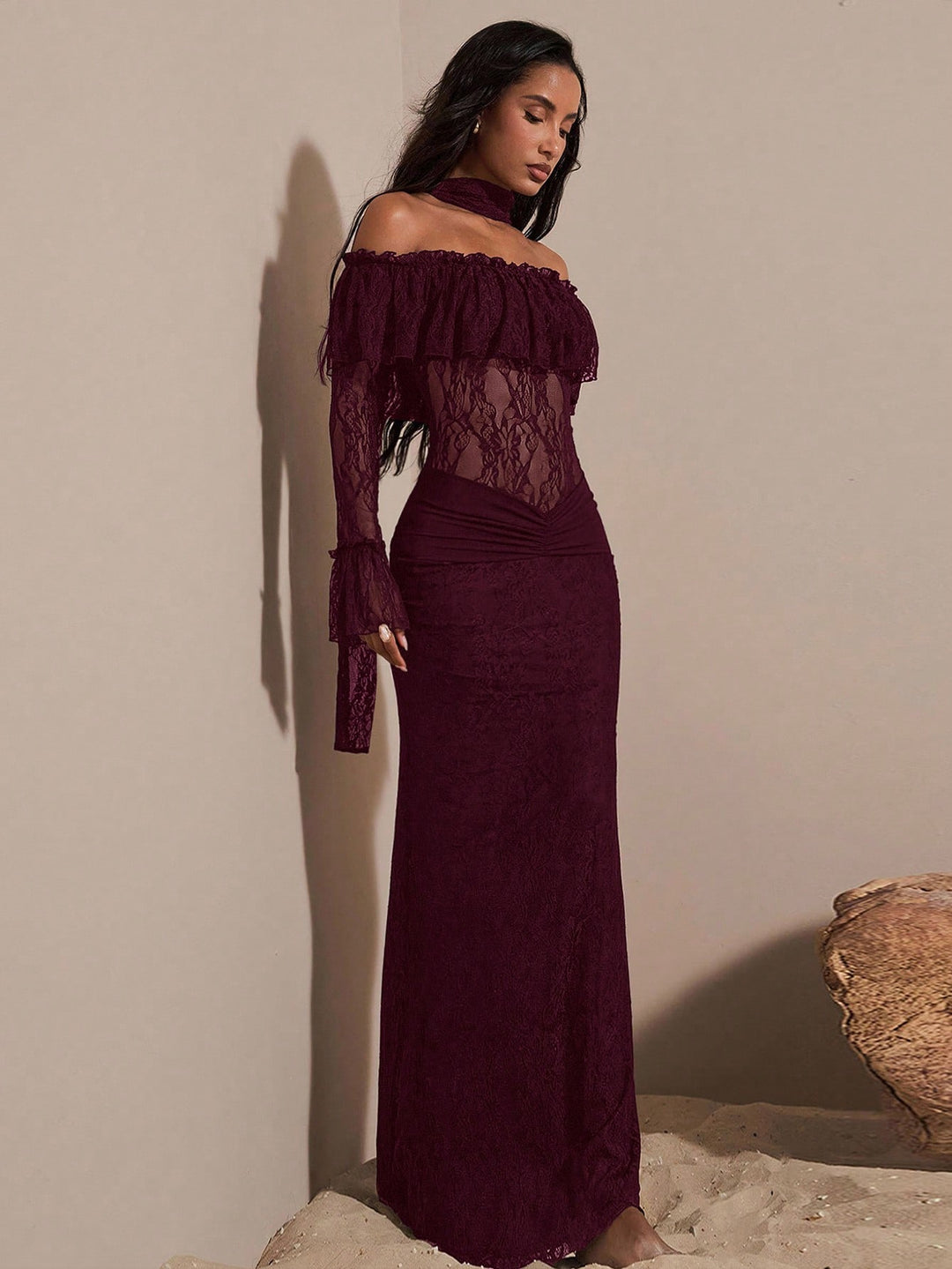Rochie maxi SHEIN, vișiniu