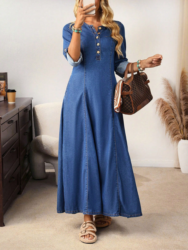 SHEIN maxi ruha, kék
