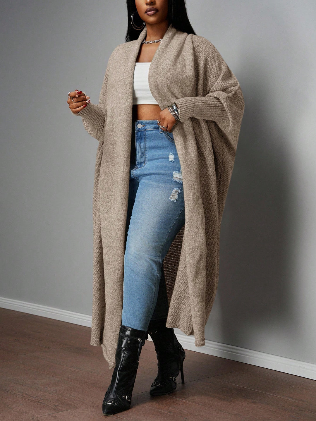 Cardigan SHEIN, kaki