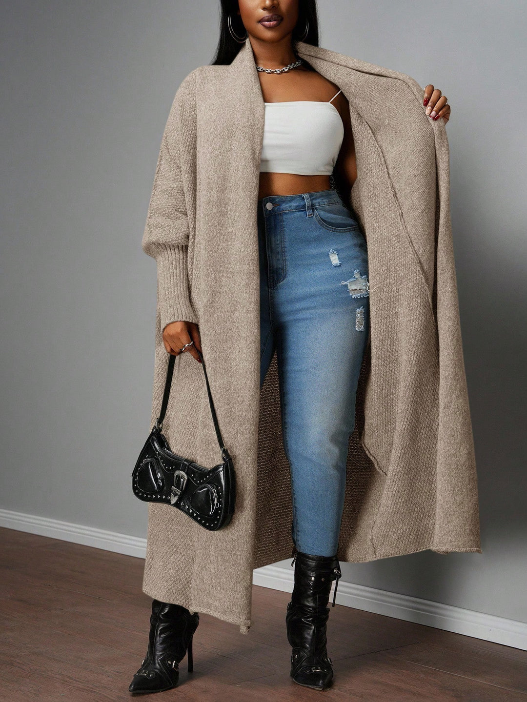 Cardigan SHEIN, kaki