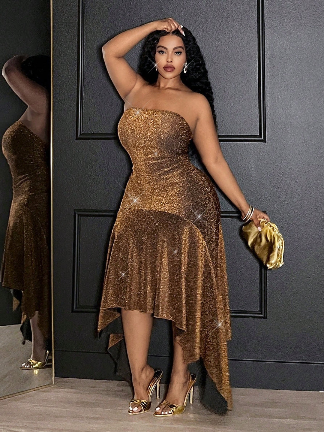 Rochie midi SHEIN, maro