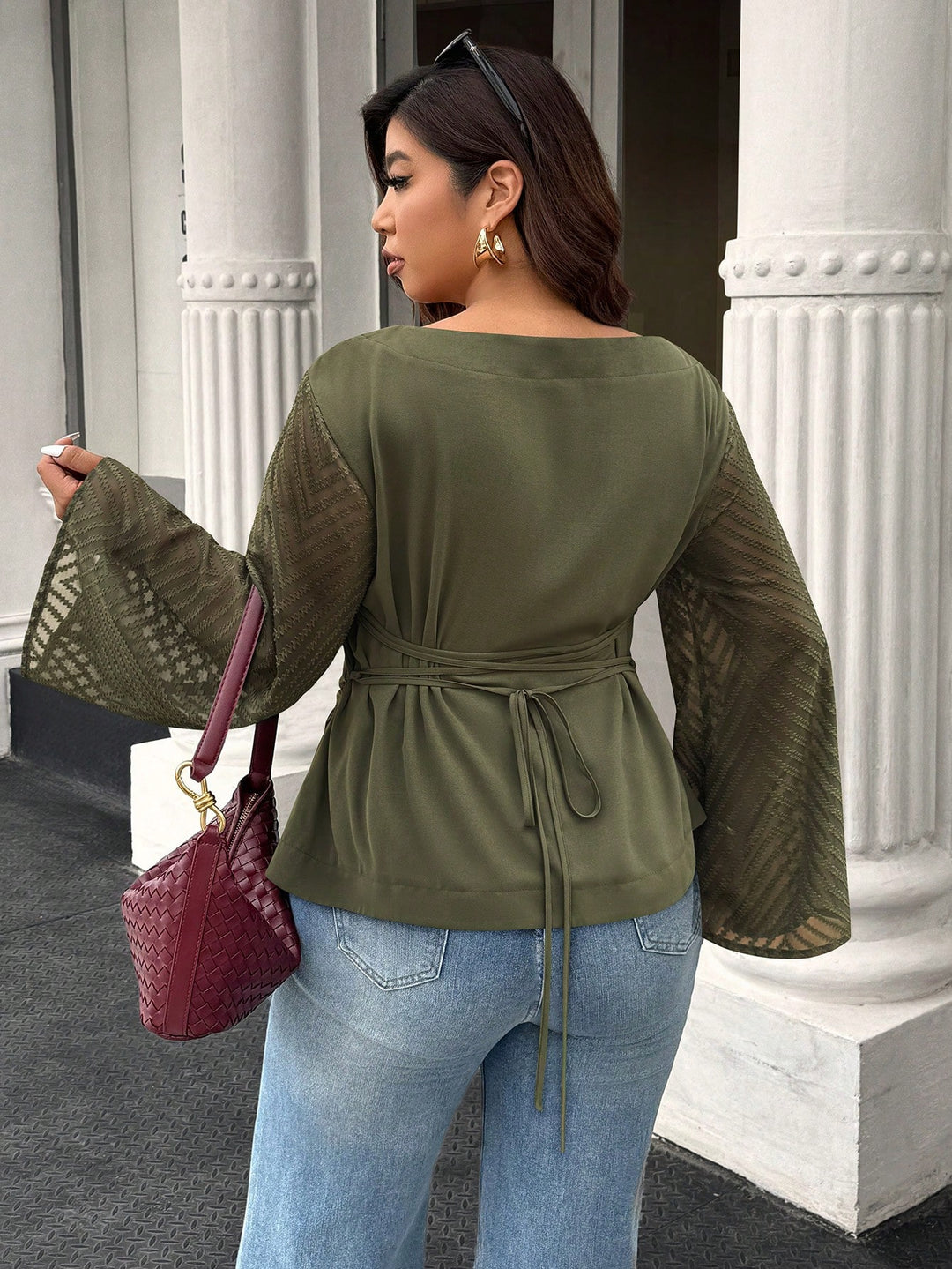SHEIN blúz, khaki