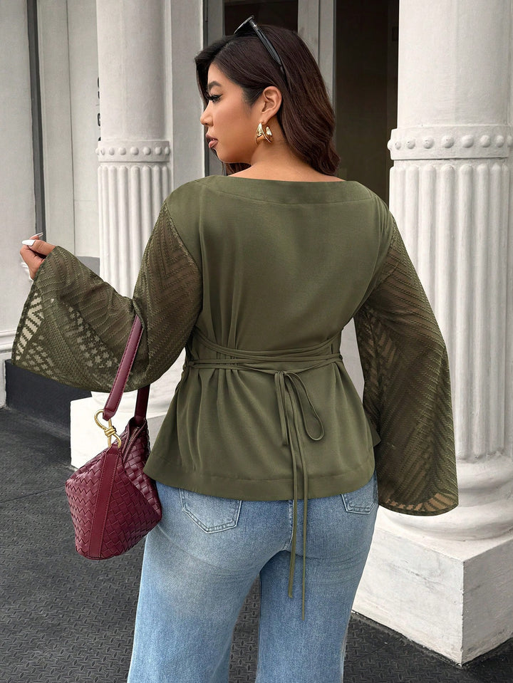 SHEIN blúz, khaki