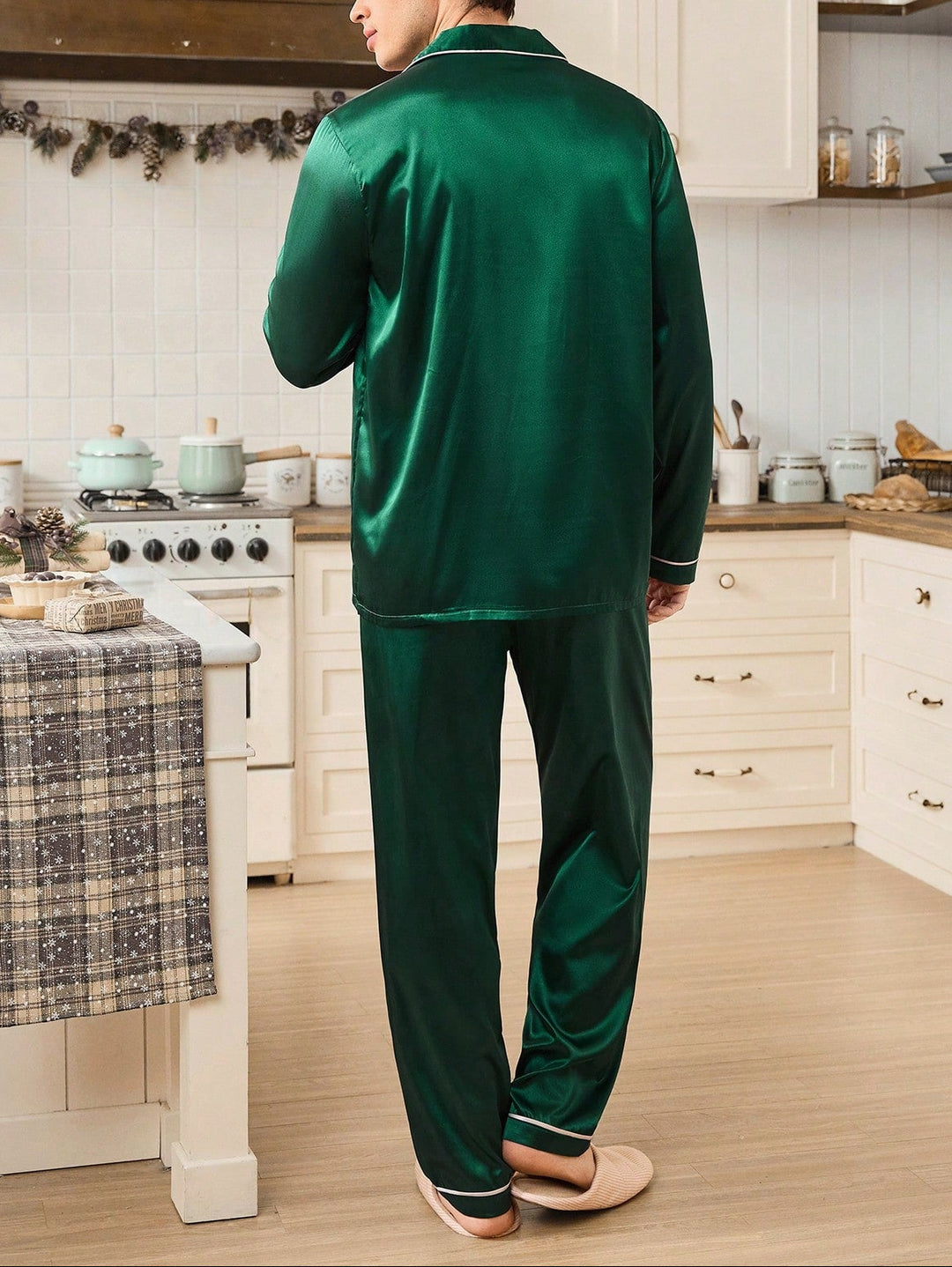 Compleu pijamale Shein, verde