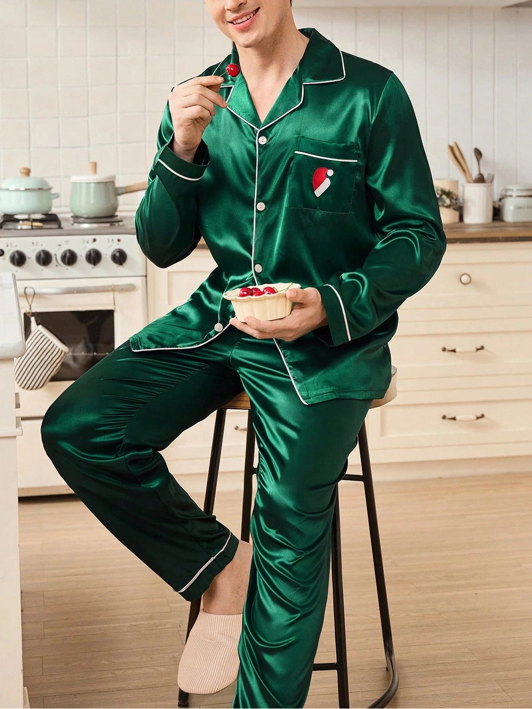 Compleu pijamale Shein, verde