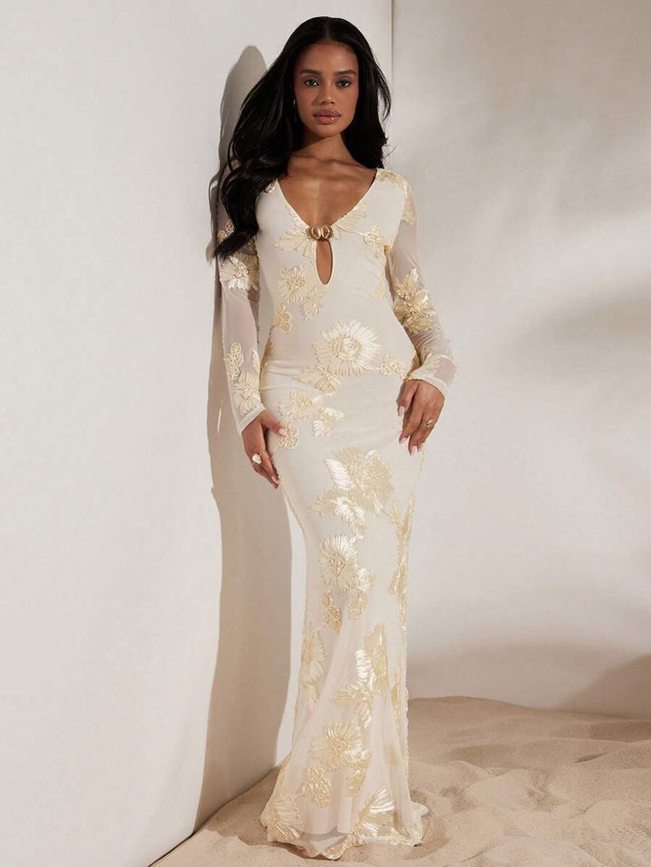 Rochie maxi SHEIN, bej