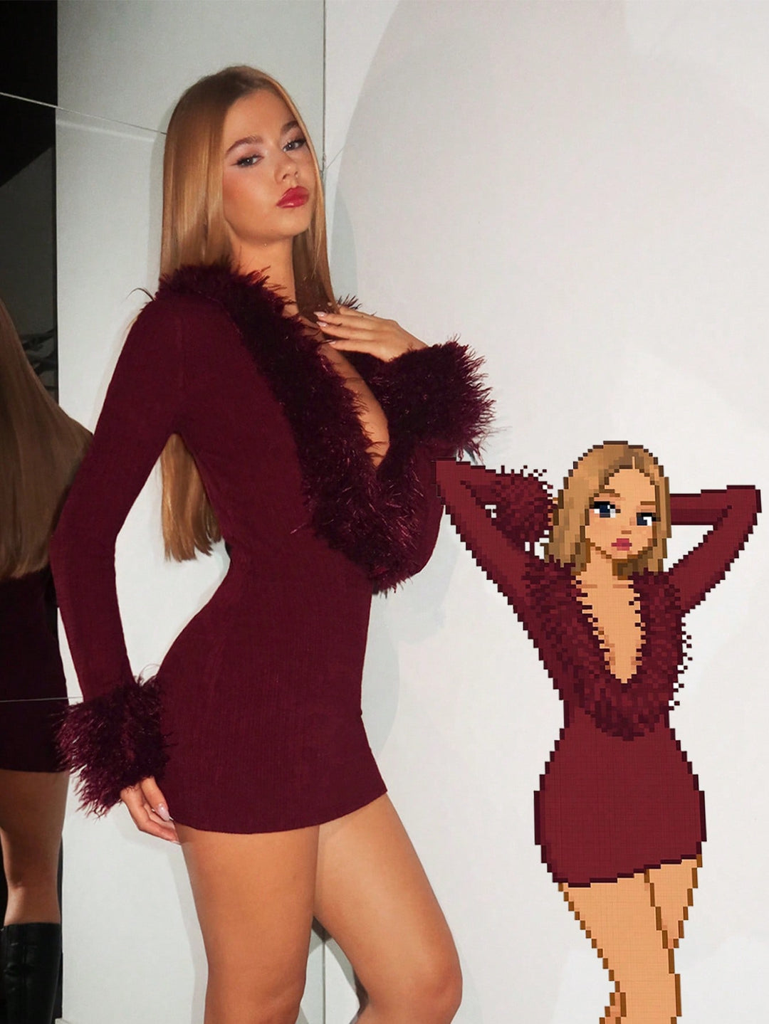 Rochie mini SHEIN, vișiniu
