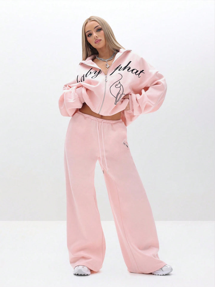 Pantaloni SHEIN, roz