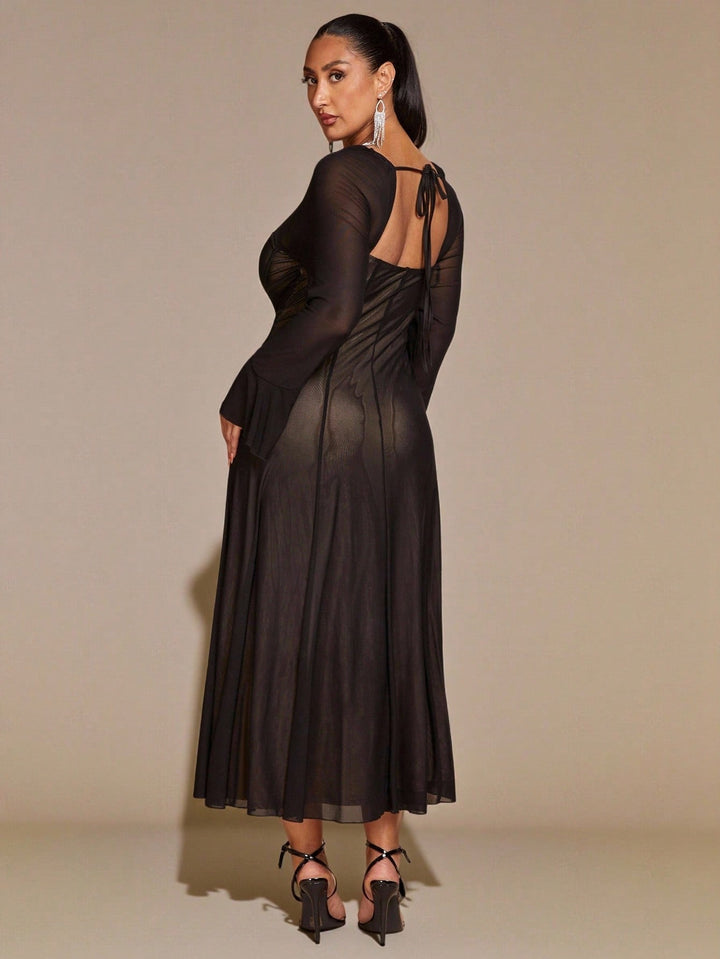 SHEIN maxi ruha, fekete