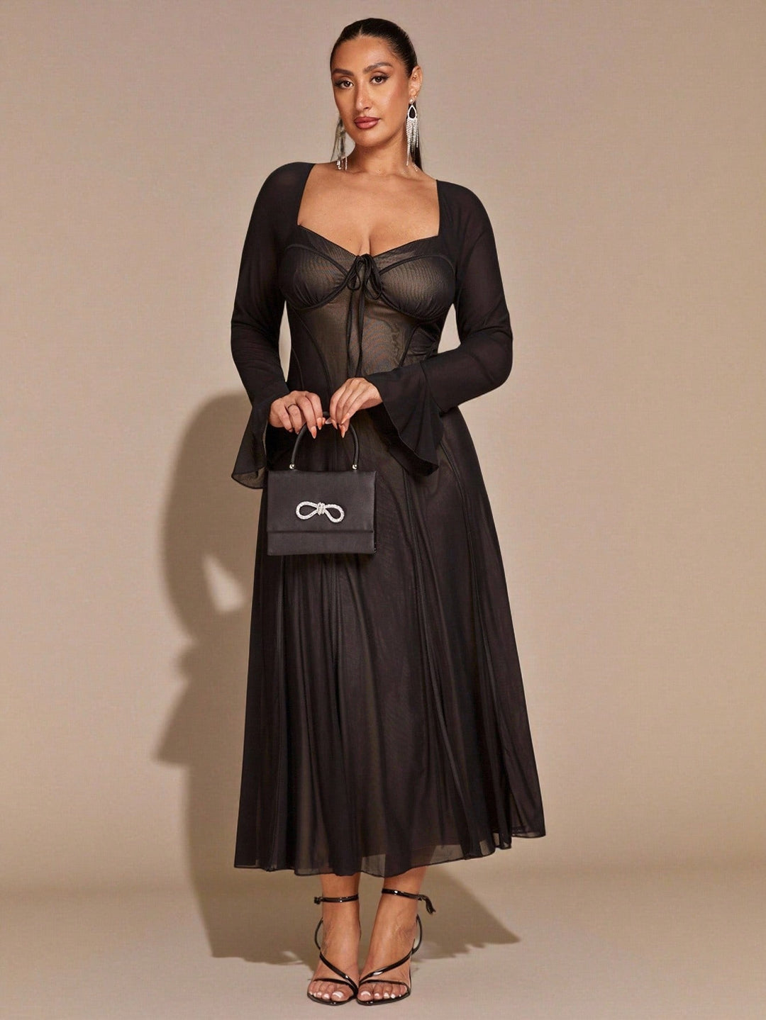 SHEIN maxi ruha, fekete