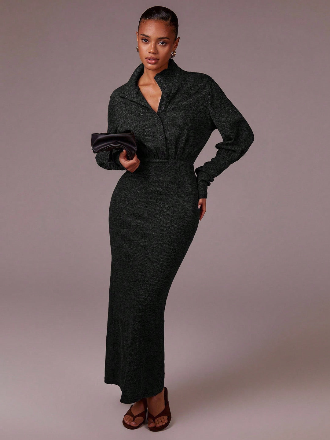 Rochie maxi SHEIN, gri