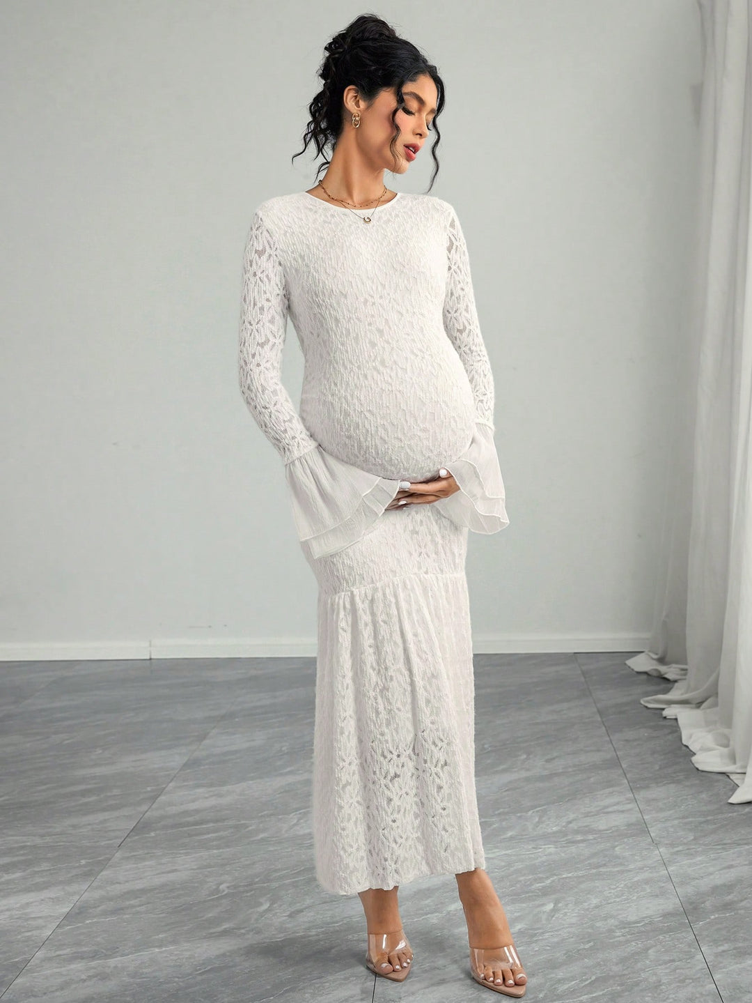 Rochie maxi SHEIN, alb