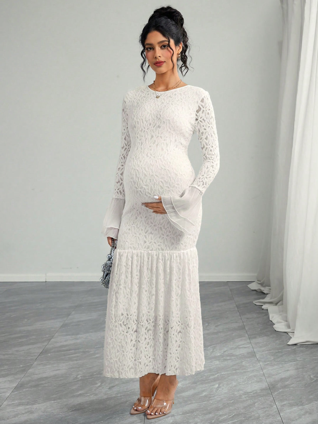 Rochie maxi SHEIN, alb