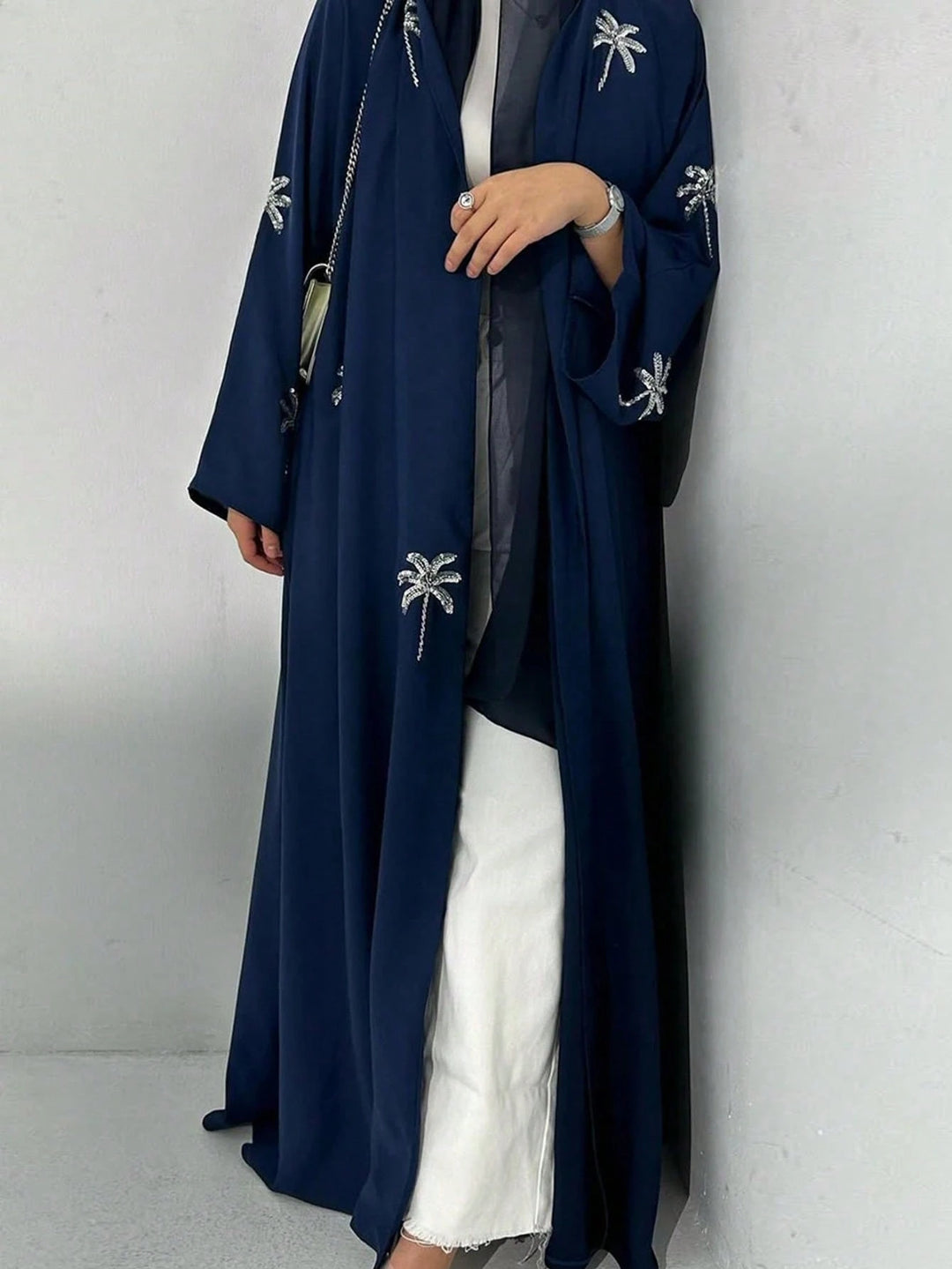 Cardigan lung SHEIN, albastru