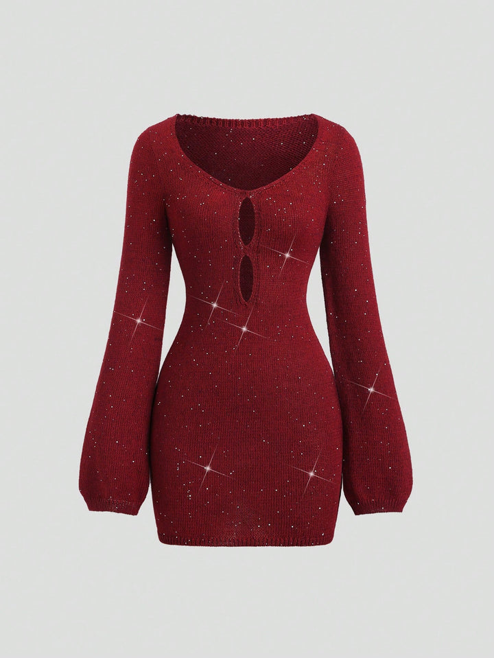 Shein mini ruha, bordó