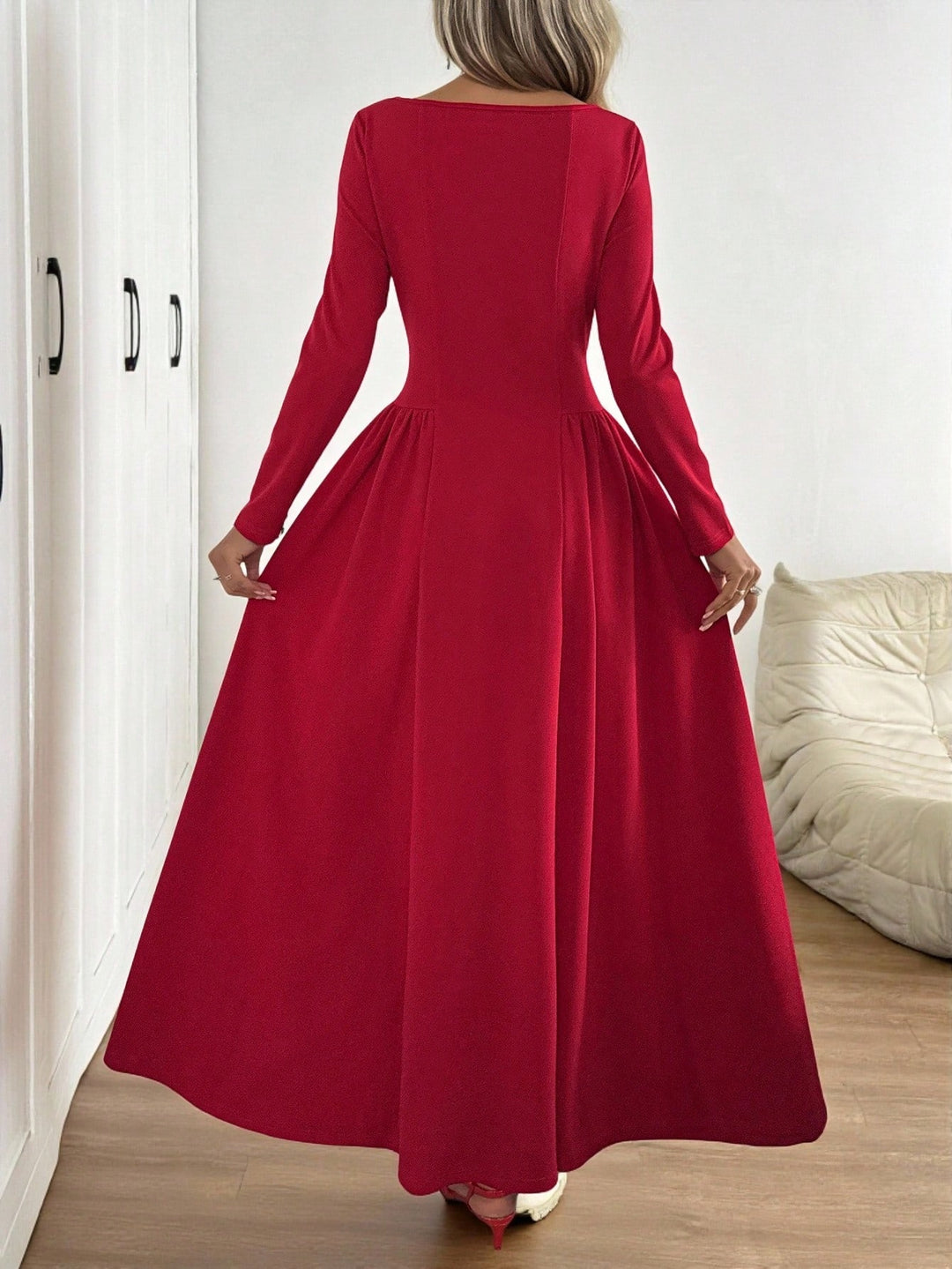 Shein maxi ruha, piros