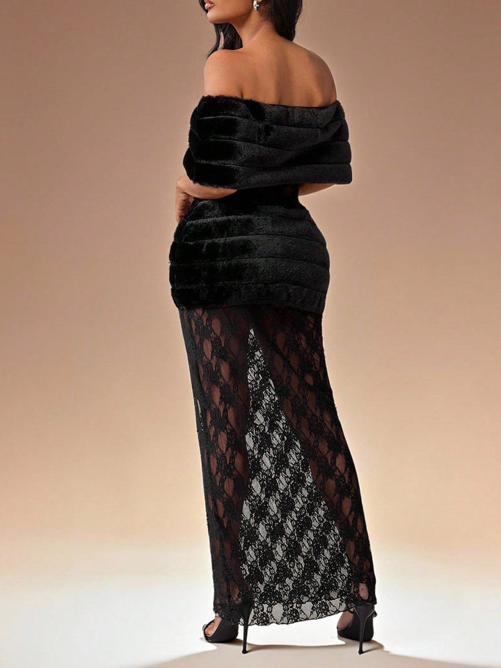 Shein maxi ruha, fekete