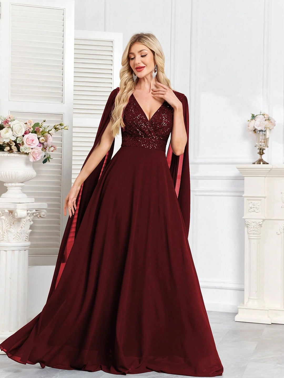 Rochie de ocazie SHEIN, vișiniu