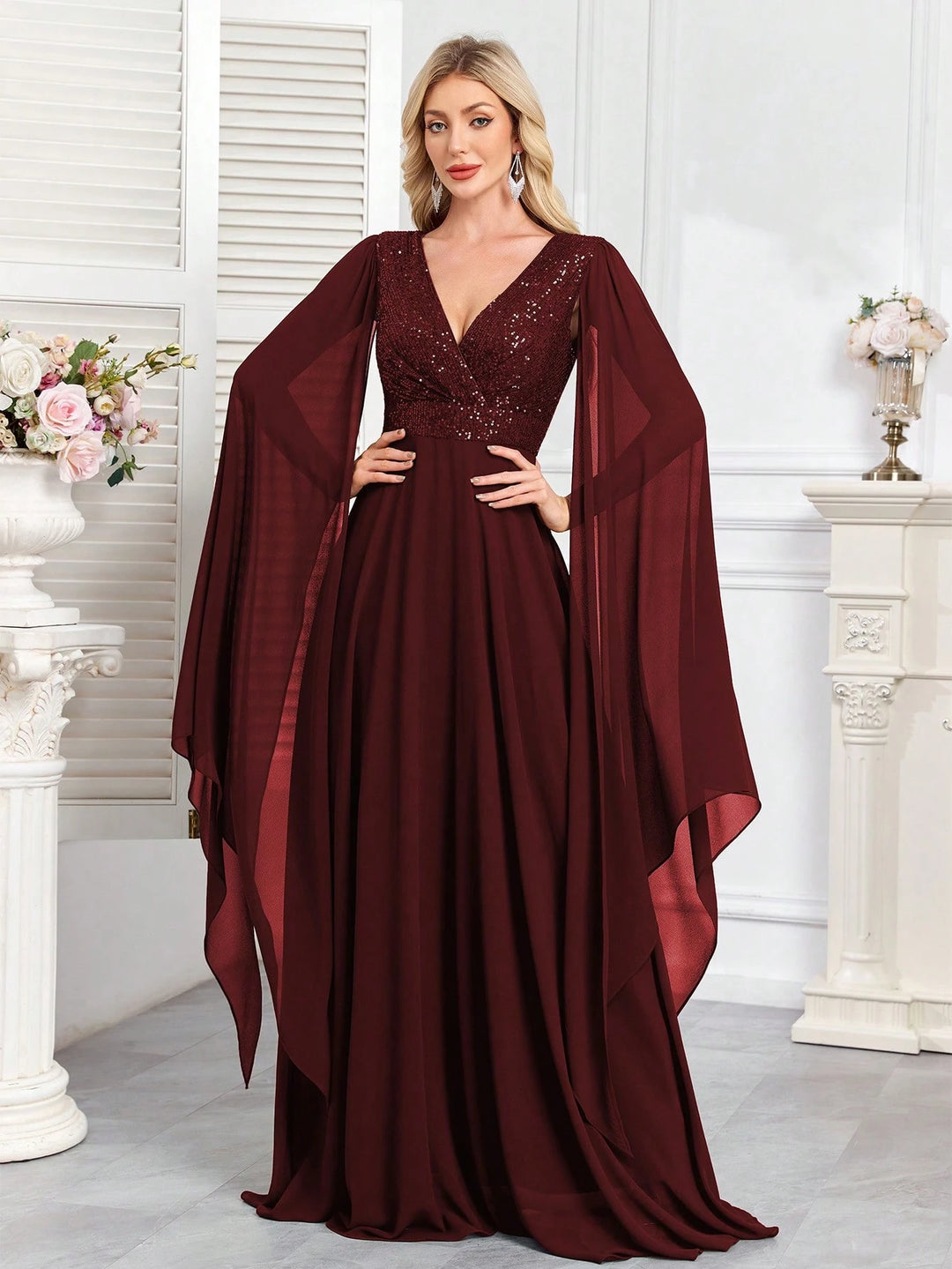 Rochie de ocazie SHEIN, vișiniu