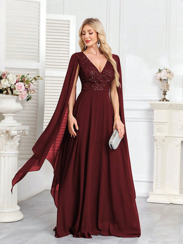 Rochie de ocazie SHEIN, vișiniu