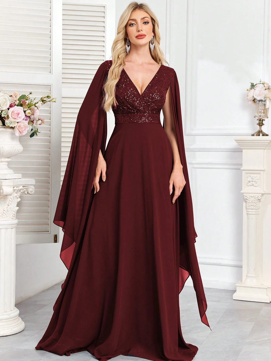 Rochie de ocazie SHEIN, vișiniu
