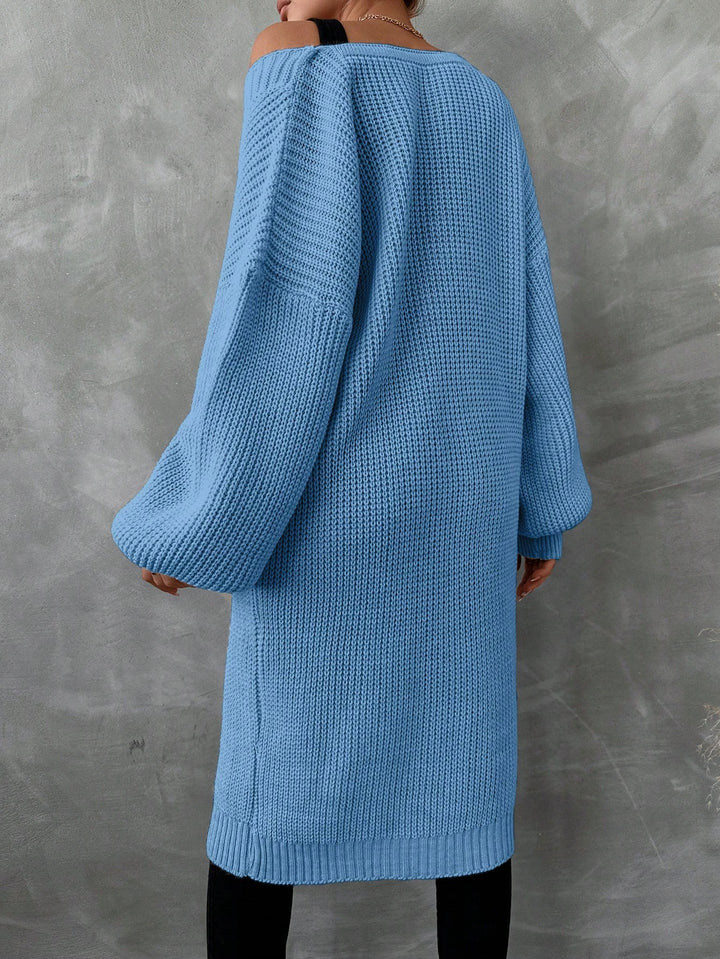 Cardigan lung SHEIN, albastru