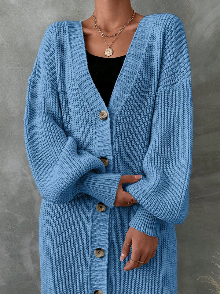 Cardigan lung SHEIN, albastru