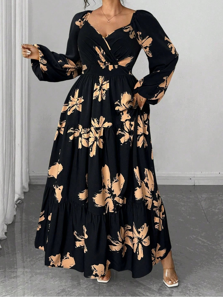 Rochie maxi Shein Curve+, mix culori
