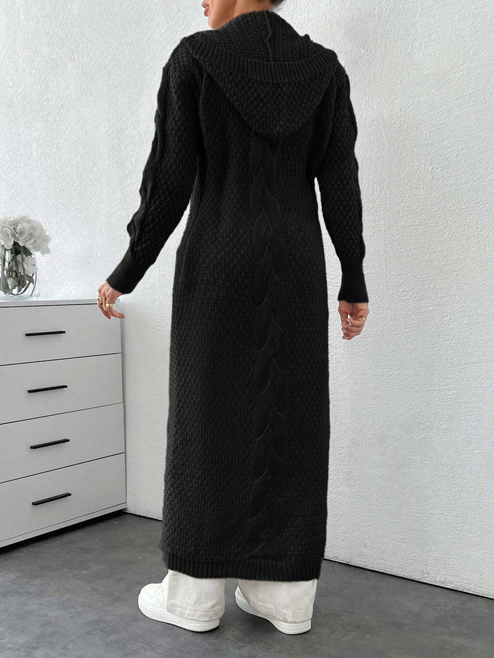 Cardigan lung SHEIN, negru