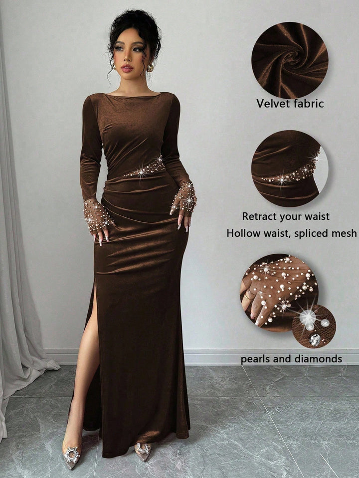 Rochie maxi SHEIN, maro