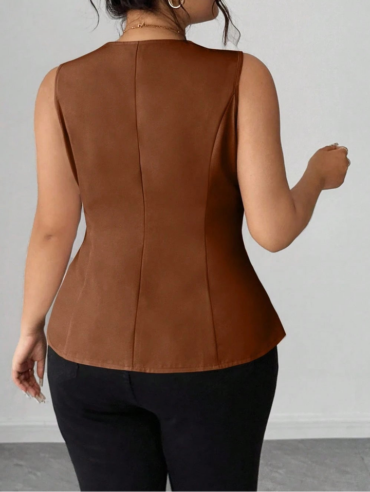 Shein Curve+ mellény, barna