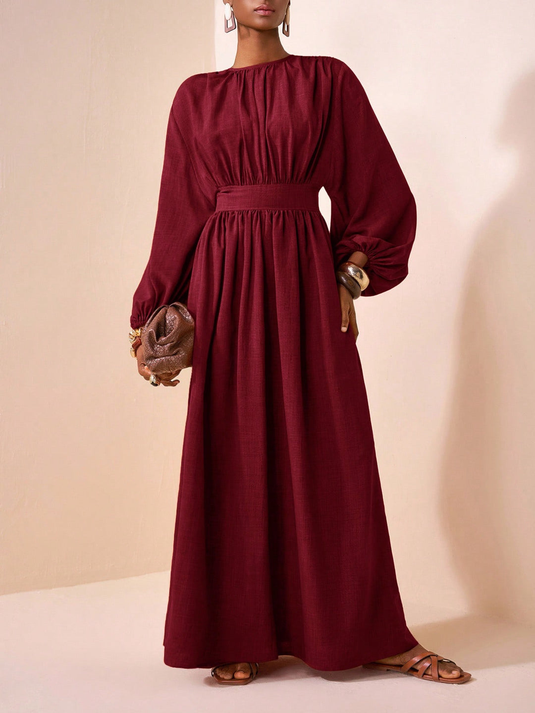 SHEIN Maxi ruha, bordó