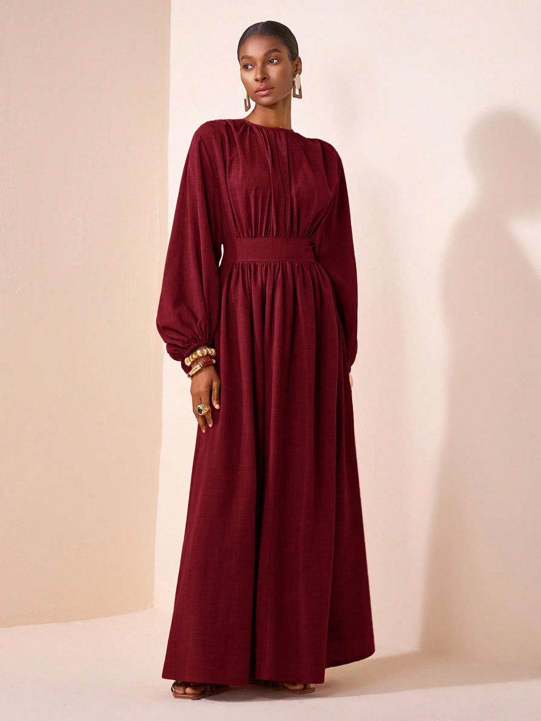 SHEIN Maxi ruha, bordó