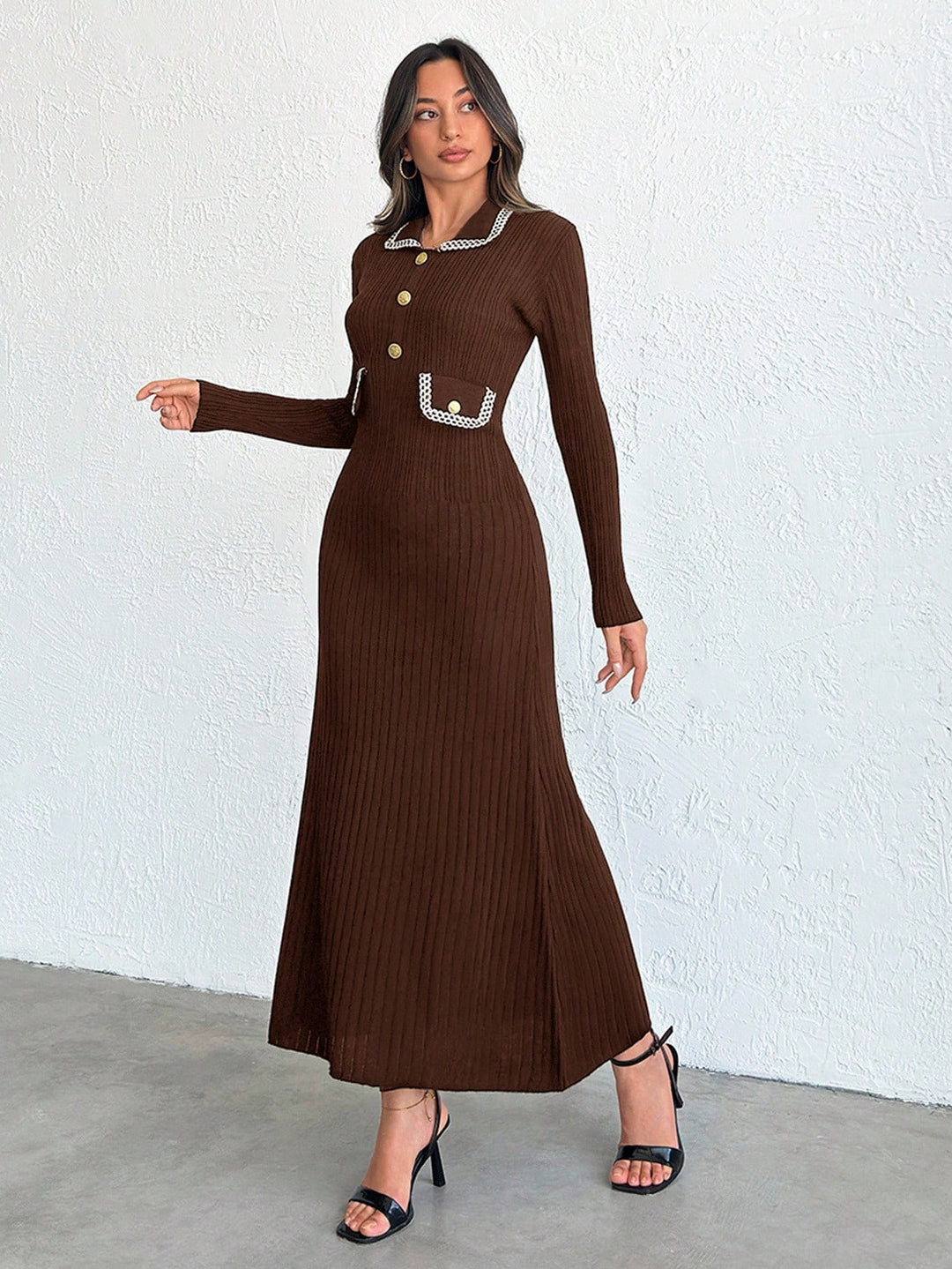 Rochie maxi SHEIN, maro