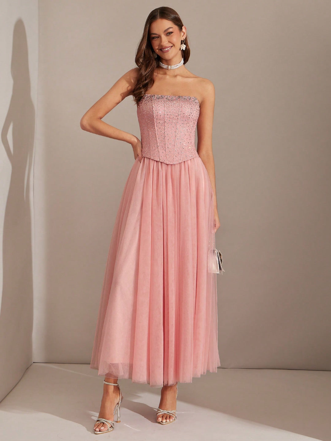 Rochie maxi SHEIN, roz