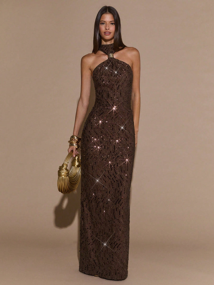 Rochie maxi SHEIN, maro