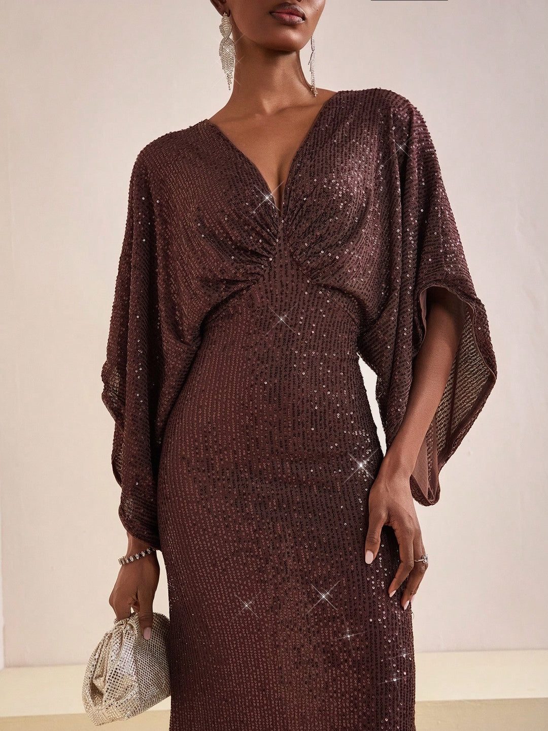 Rochie maxi SHEIN, maro