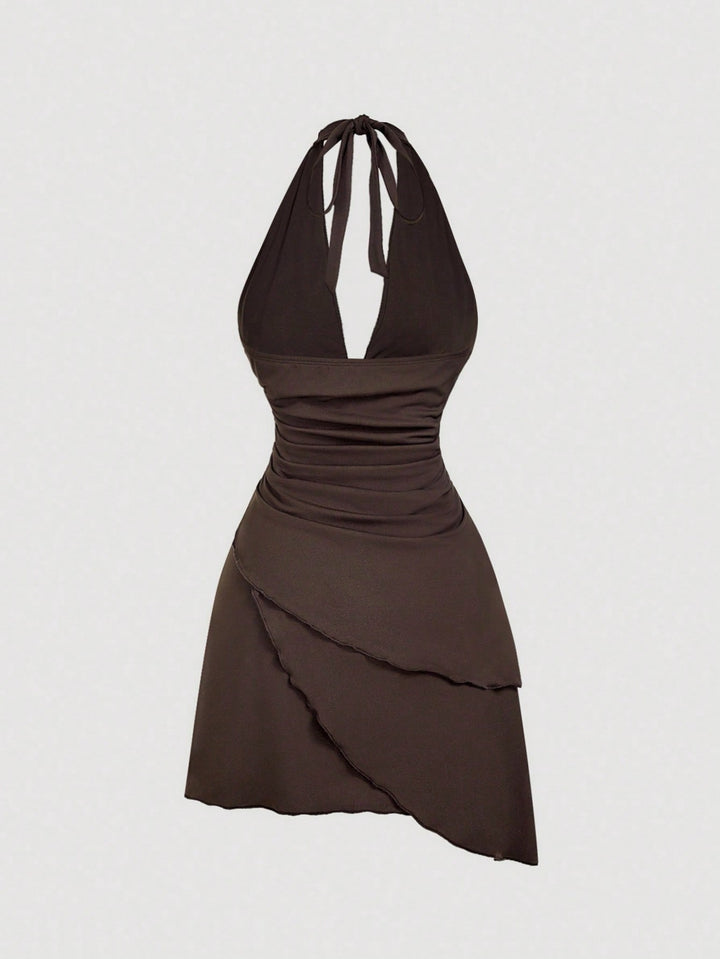 Rochie scurtă SHEIN, maro