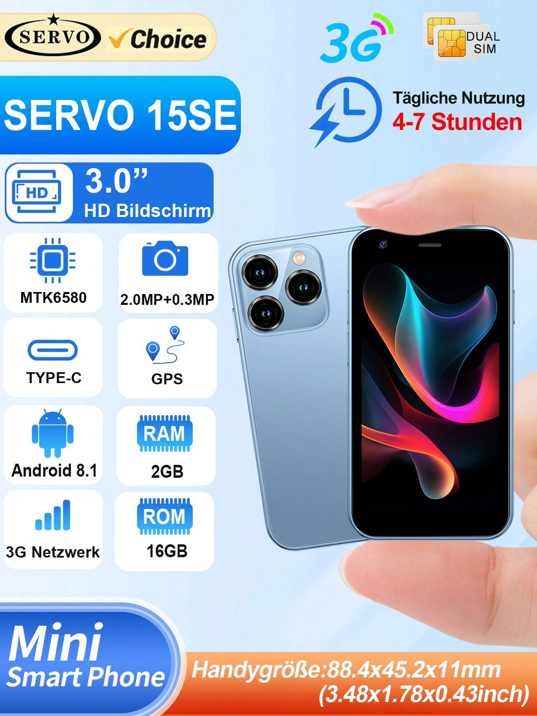 Telefon mobil SHEIN, albastru