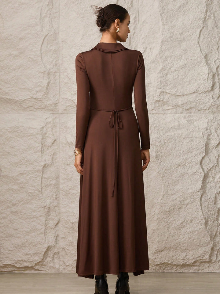 Shein maxi ruha, barna