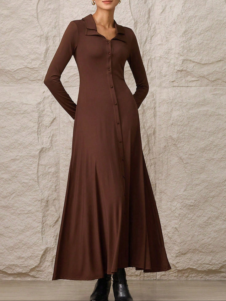 Shein maxi ruha, barna