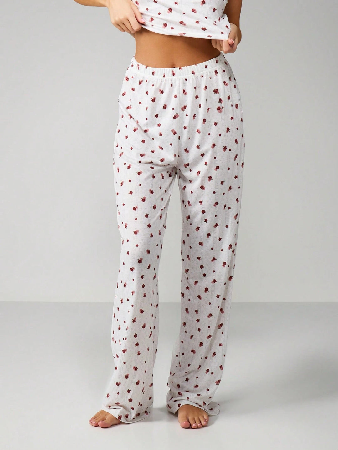 Compleu pijamale SHEIN, alb