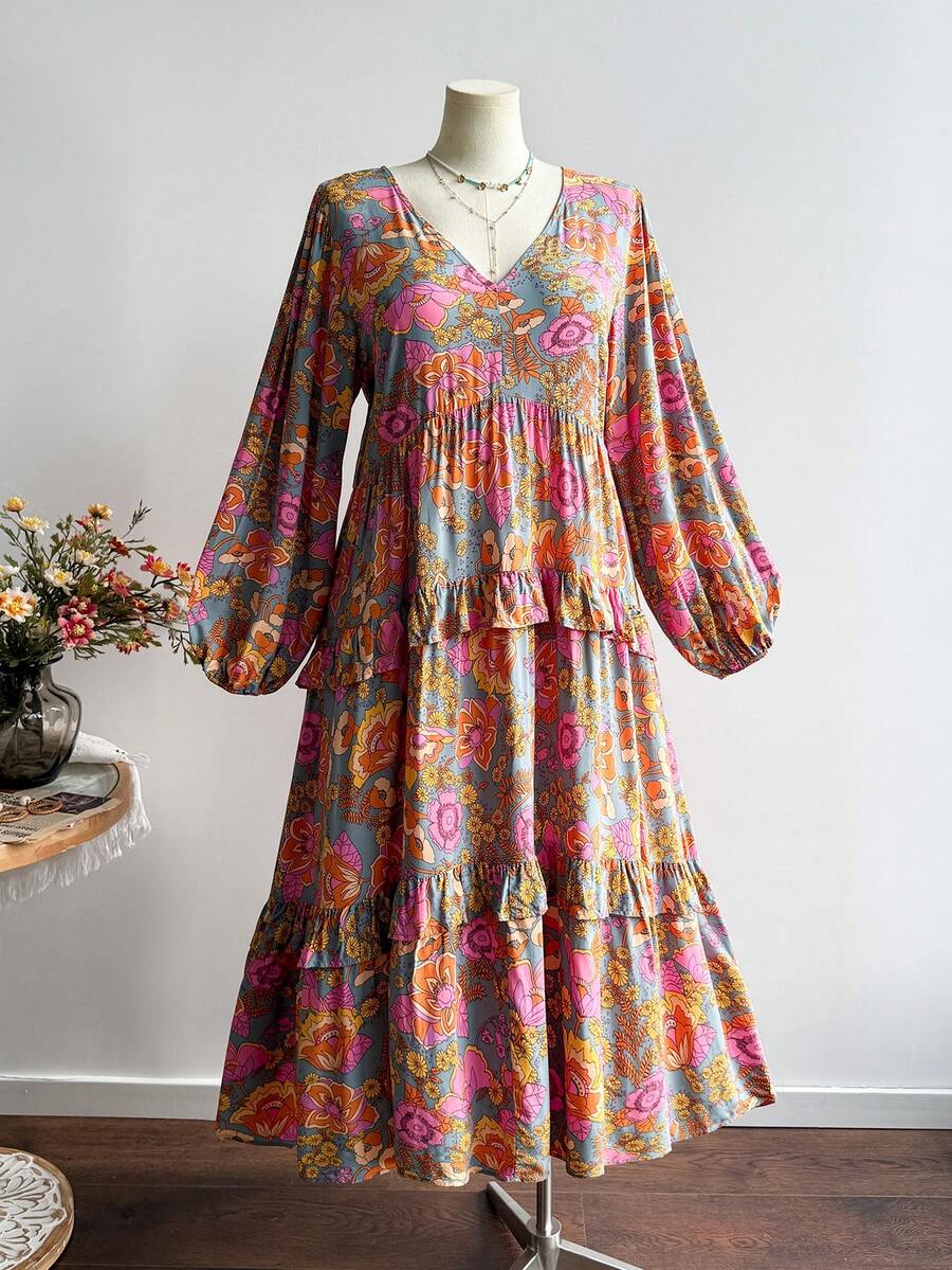 Rochie maxi SHEIN, mix culori