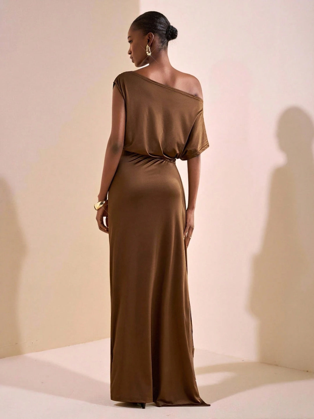 Shein maxi ruha, barna