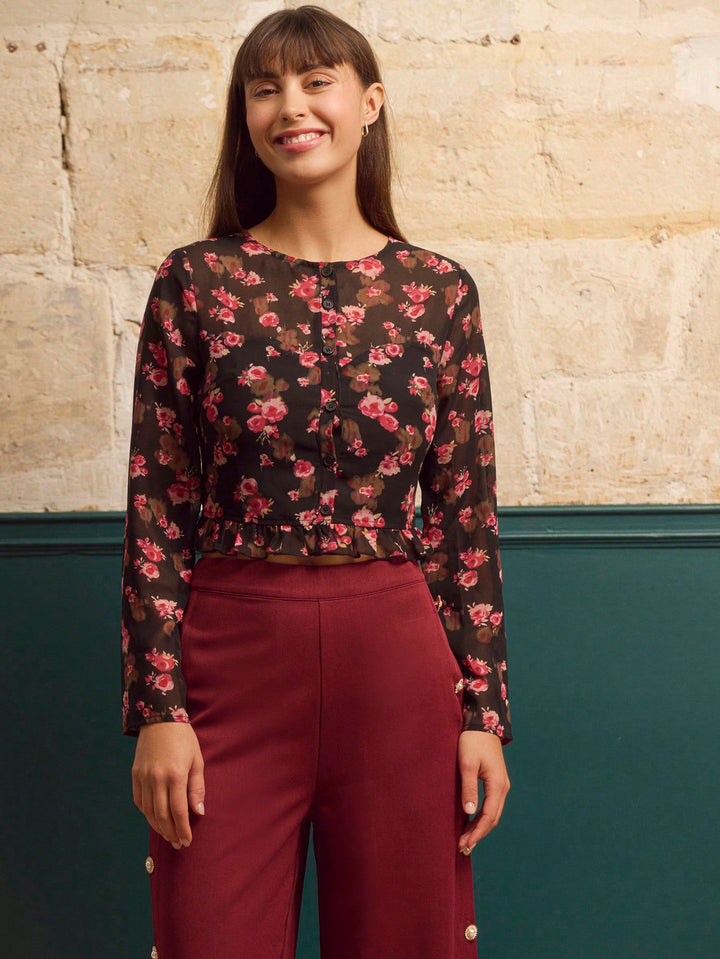Bluza cu volane SHEIN, mix culori