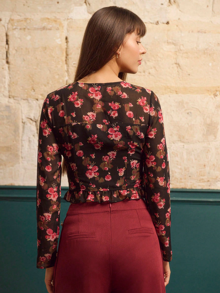Bluza cu volane SHEIN, mix culori