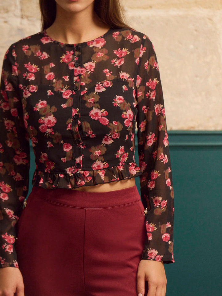 Bluza cu volane SHEIN, mix culori
