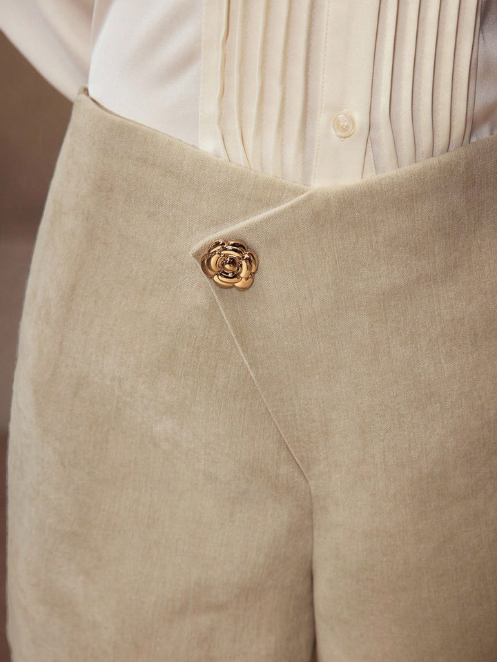Pantaloni scurți Motf by Shein, maro